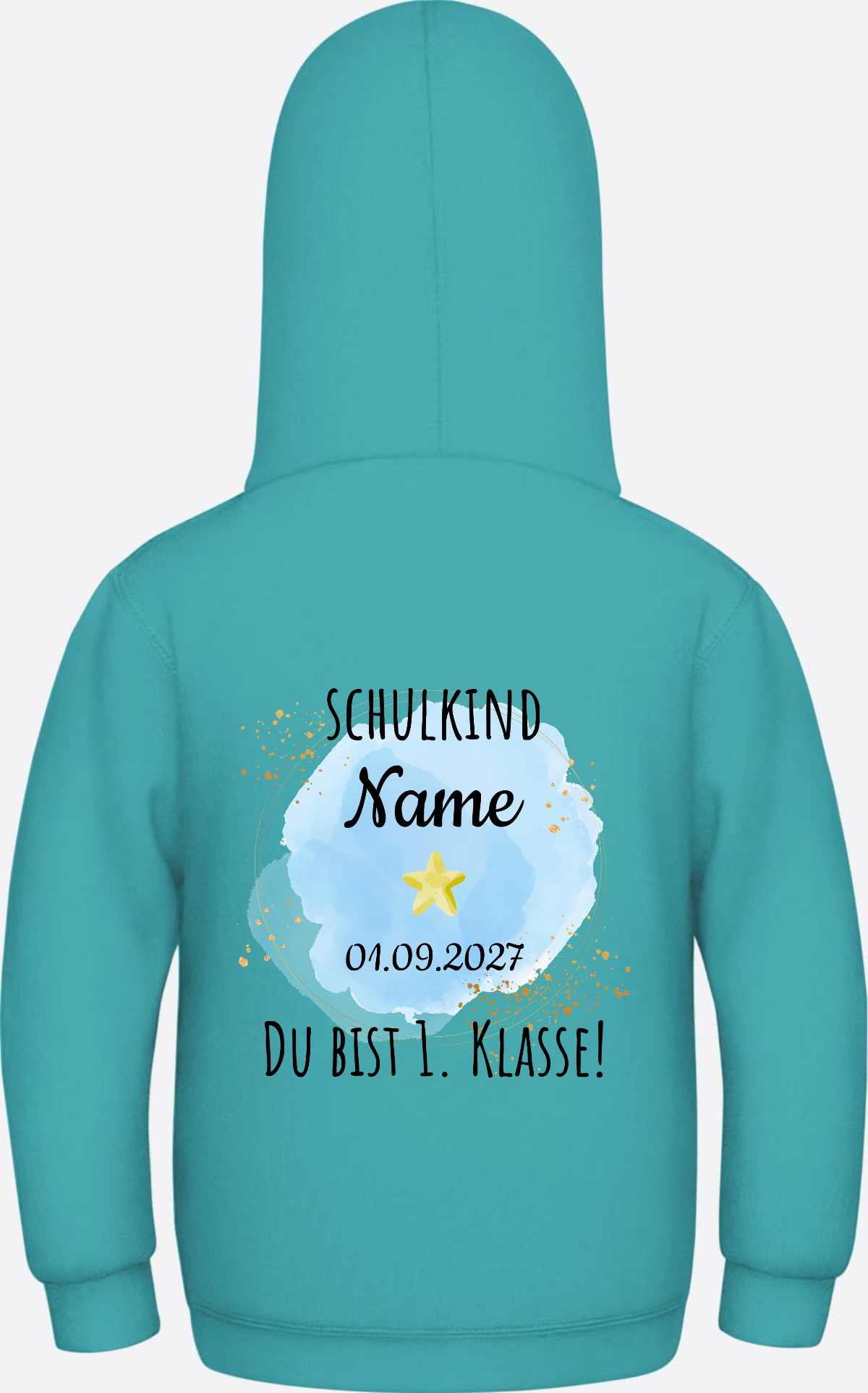 Schulkind Hoodie „Du bist erste Klasse“ personalisiert - Hawaiian Blue