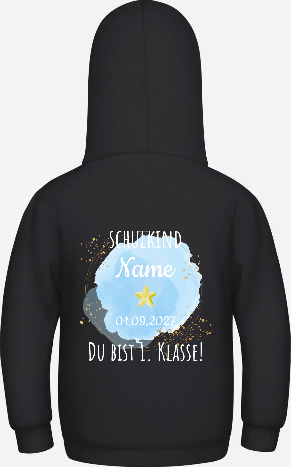 Schulkind Hoodie „Du bist erste Klasse“ personalisiert - Jet Black