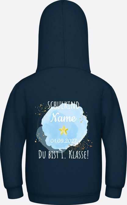 Schulkind Hoodie „Du bist erste Klasse“ personalisiert - New French Navy