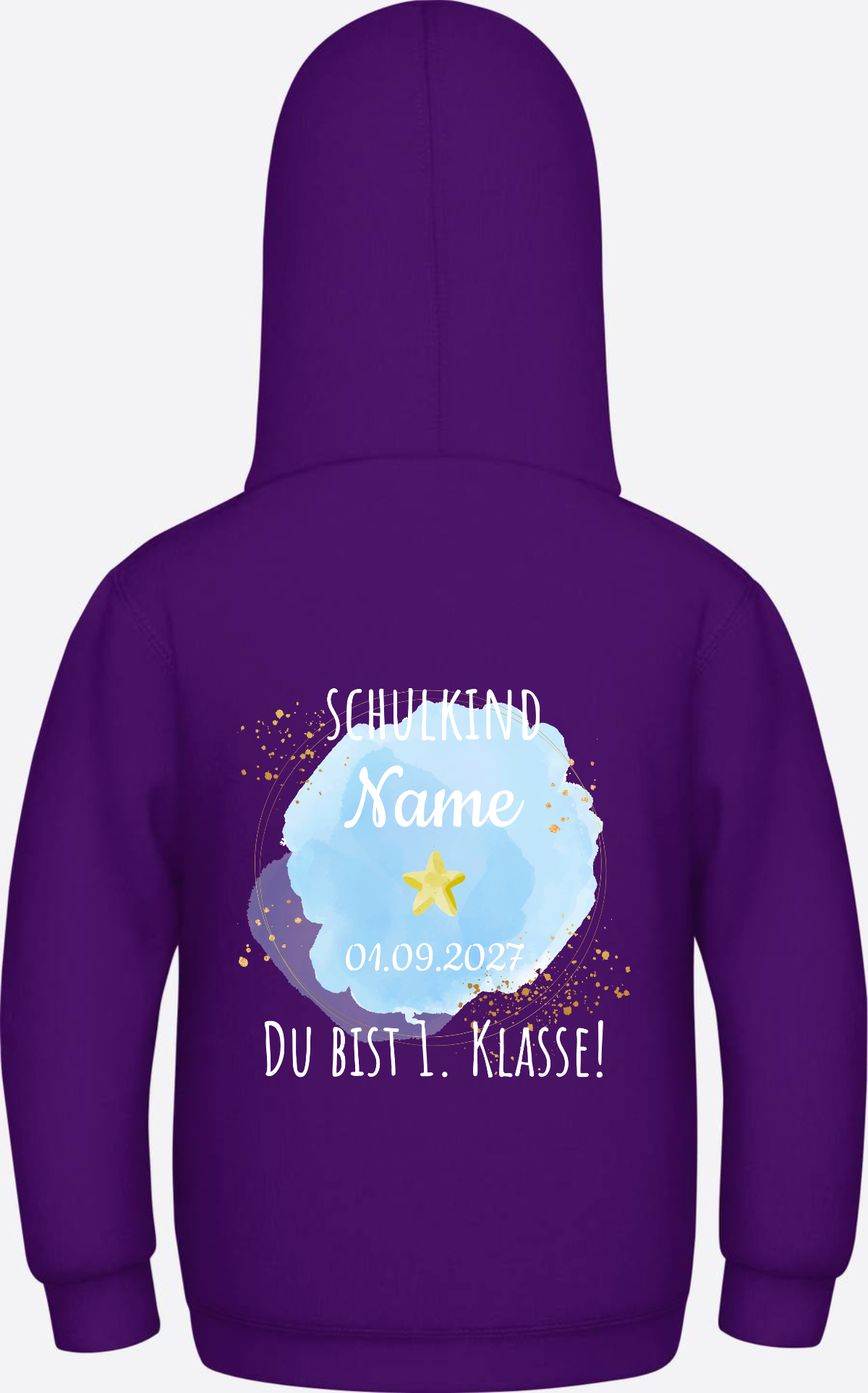 Schulkind Hoodie „Du bist erste Klasse“ personalisiert - Purple