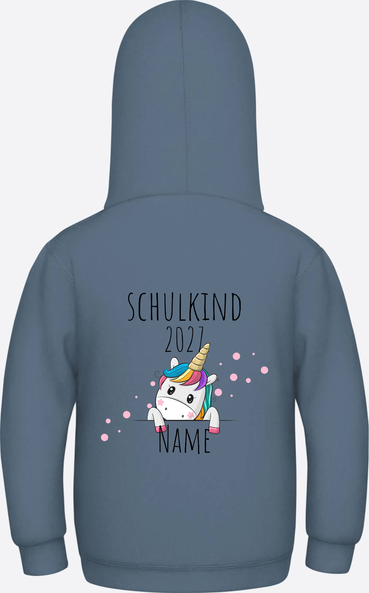 Schulkind Hoodie Einhorn mit Name – Einschulungsgeschenk - Airforce Blue