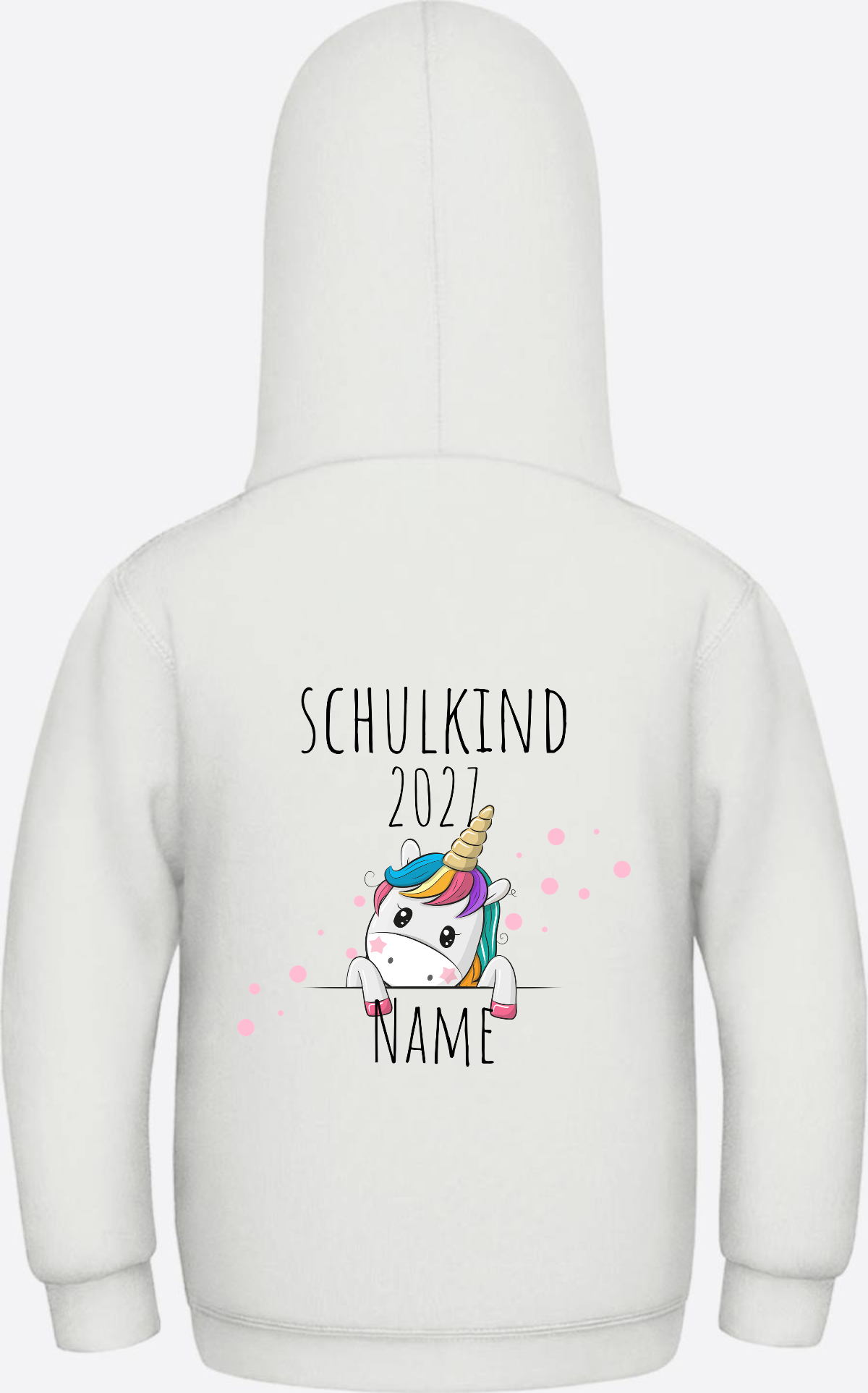 Schulkind Hoodie Einhorn mit Name – Einschulungsgeschenk - Ash