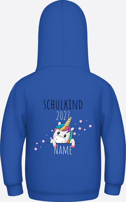 Schulkind Hoodie Einhorn mit Name – Einschulungsgeschenk - Royal Blue
