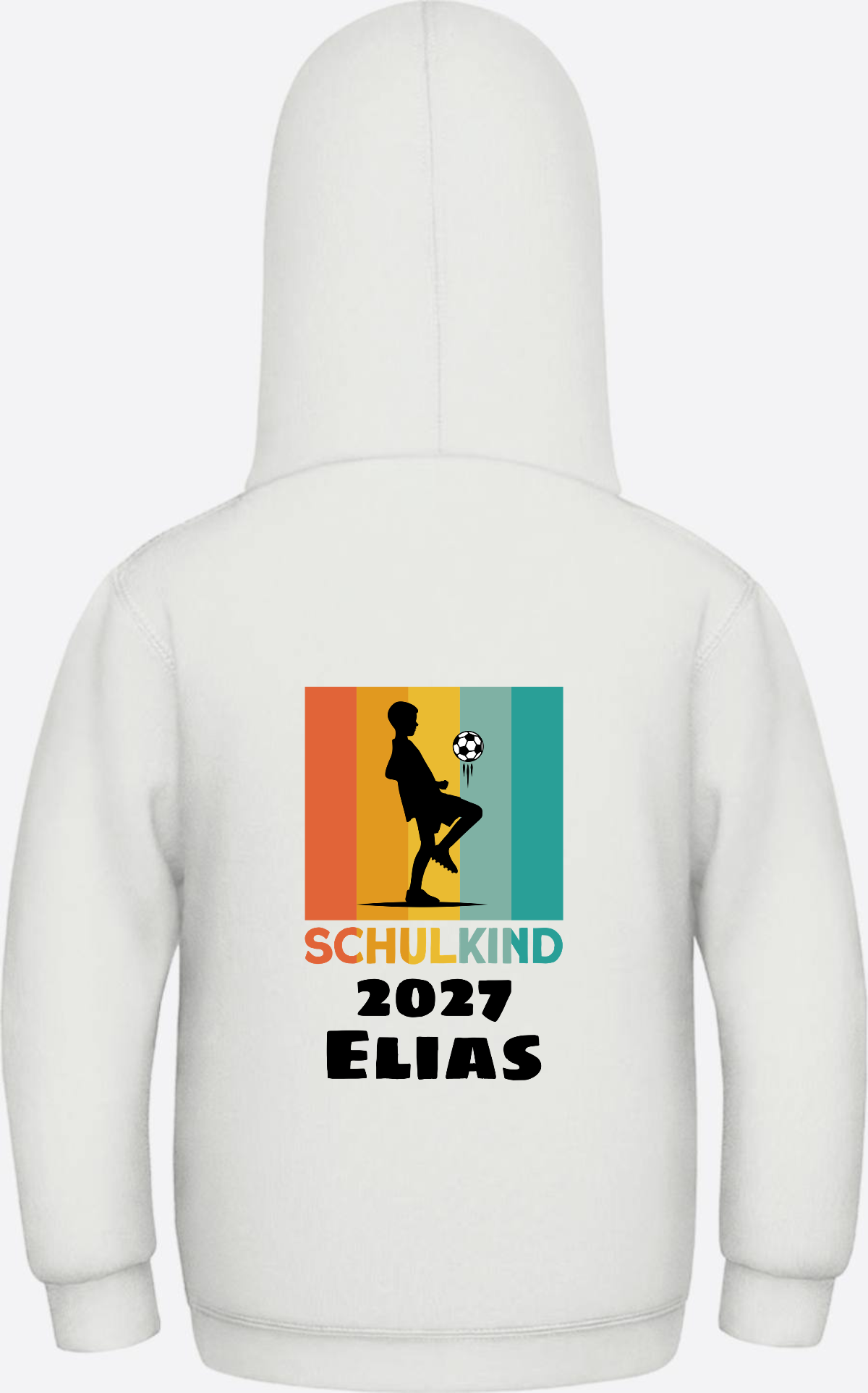 Schulkind Hoodie Fußball – Personalisiert mit Name - Ash