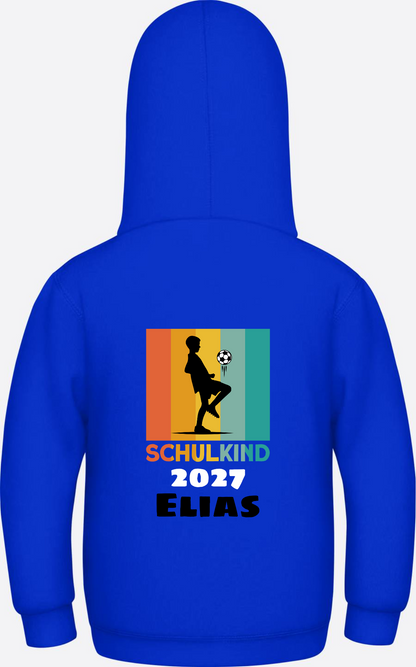 Schulkind Hoodie Fußball – Personalisiert mit Name - Bright Royal