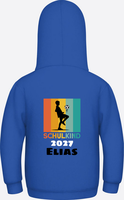 Schulkind Hoodie Fußball – Personalisiert mit Name - Royal Blue