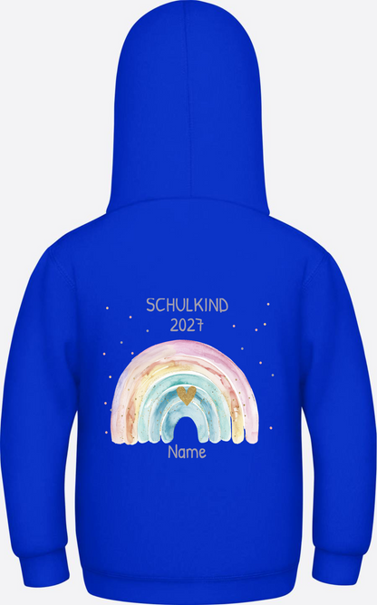 Schulkind Hoodie mit Name & Regenbogen zur Einschulung - Bright Royal