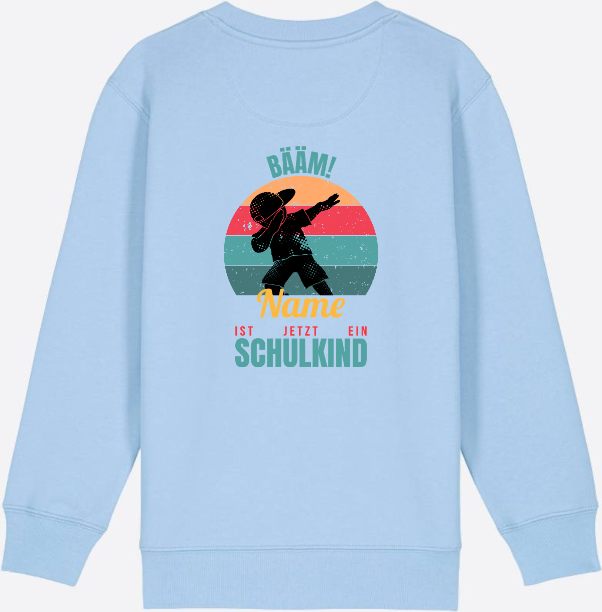 Schulkind Sweatshirt BÄÄM mit Name – Einschulung Junge - Blue Soul