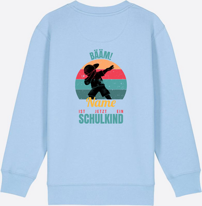 Schulkind Sweatshirt BÄÄM mit Name – Einschulung Junge - Blue Soul
