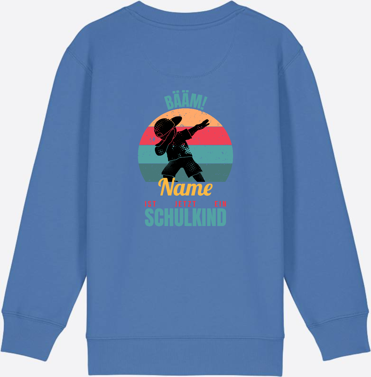 Schulkind Sweatshirt BÄÄM mit Name – Einschulung Junge - Bright Blue