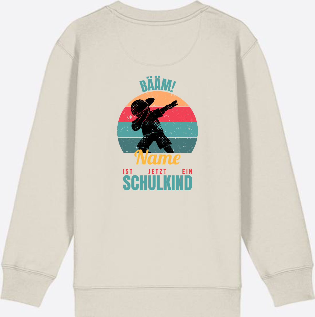 Schulkind Sweatshirt BÄÄM mit Name – Einschulung Junge - Eco Heather