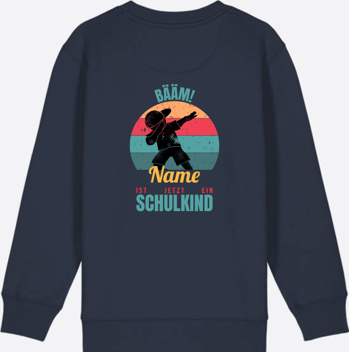 Schulkind Sweatshirt BÄÄM mit Name – Einschulung Junge - French Navy
