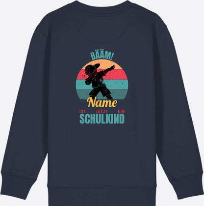Schulkind Sweatshirt BÄÄM mit Name – Einschulung Junge - French Navy