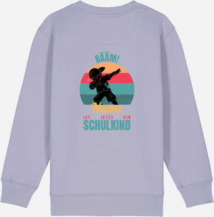 Schulkind Sweatshirt BÄÄM mit Name – Einschulung Junge - Lavender