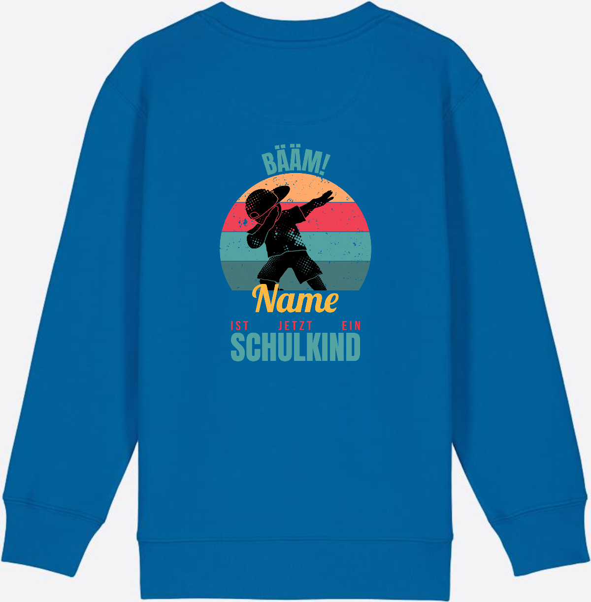 Schulkind Sweatshirt BÄÄM mit Name – Einschulung Junge - Royal Blue