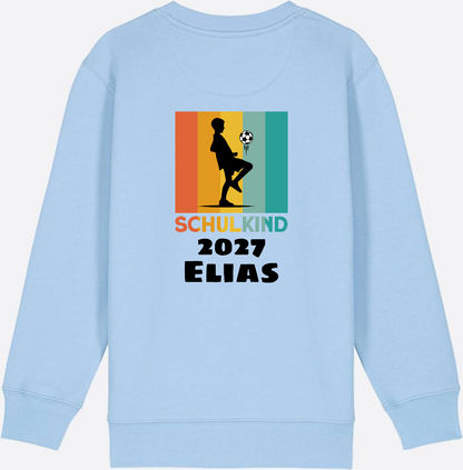 Schulkind Sweatshirt Fußball – Personalisiert mit Name - Blue Soul