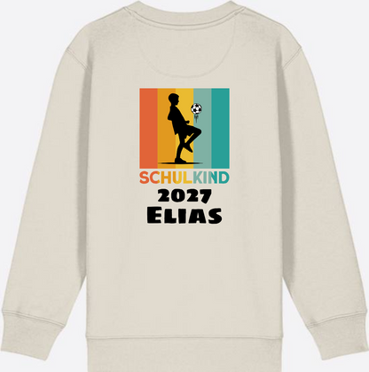 Schulkind Sweatshirt Fußball – Personalisiert mit Name - Eco Heather