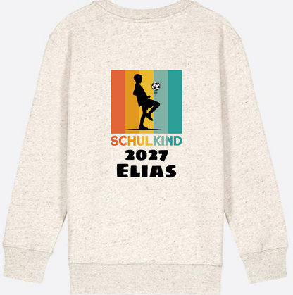 Schulkind Sweatshirt Fußball – Personalisiert mit Name - Natural Raw