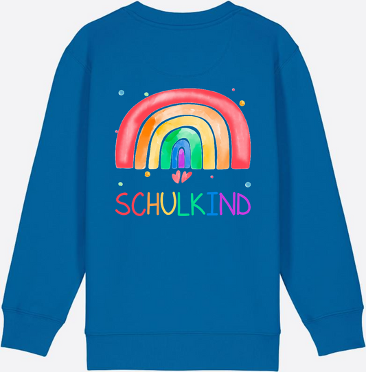 Schulkind Sweatshirt Regenbogen – Personalisiert mit Name - Royal Blue