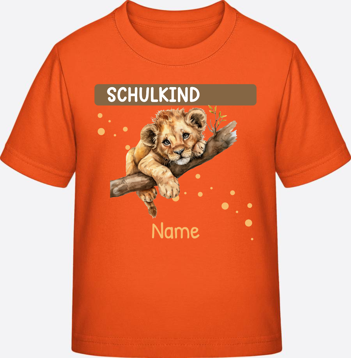 Schulkind T-Shirt mit Namen – Geschenkidee zur Einschulung - Orange