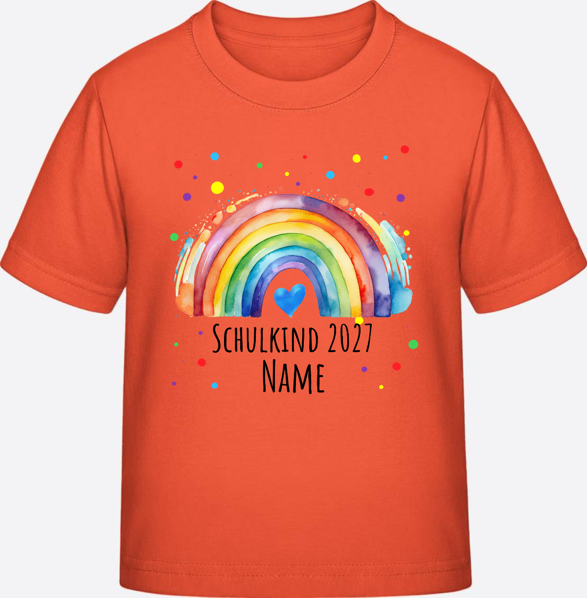 Schulkind T-Shirt Regenbogen personalisiert mit Name - Fiesta