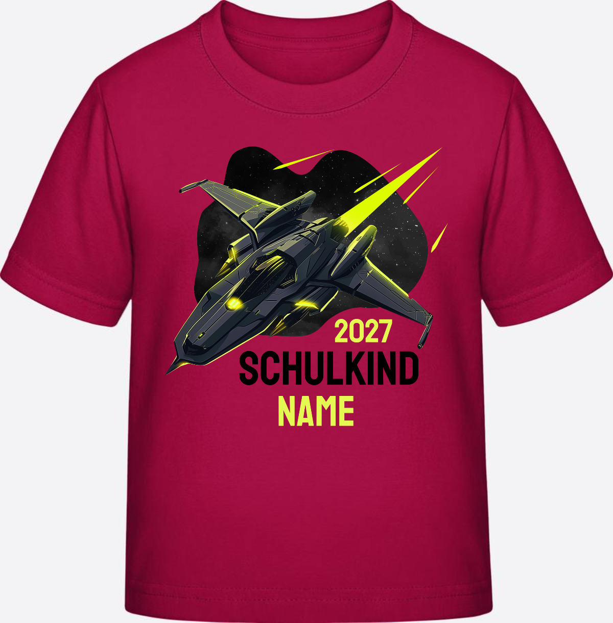 Schulkind T-Shirt Spaceshuttle – Personalisiert mit Name - Sorbet
