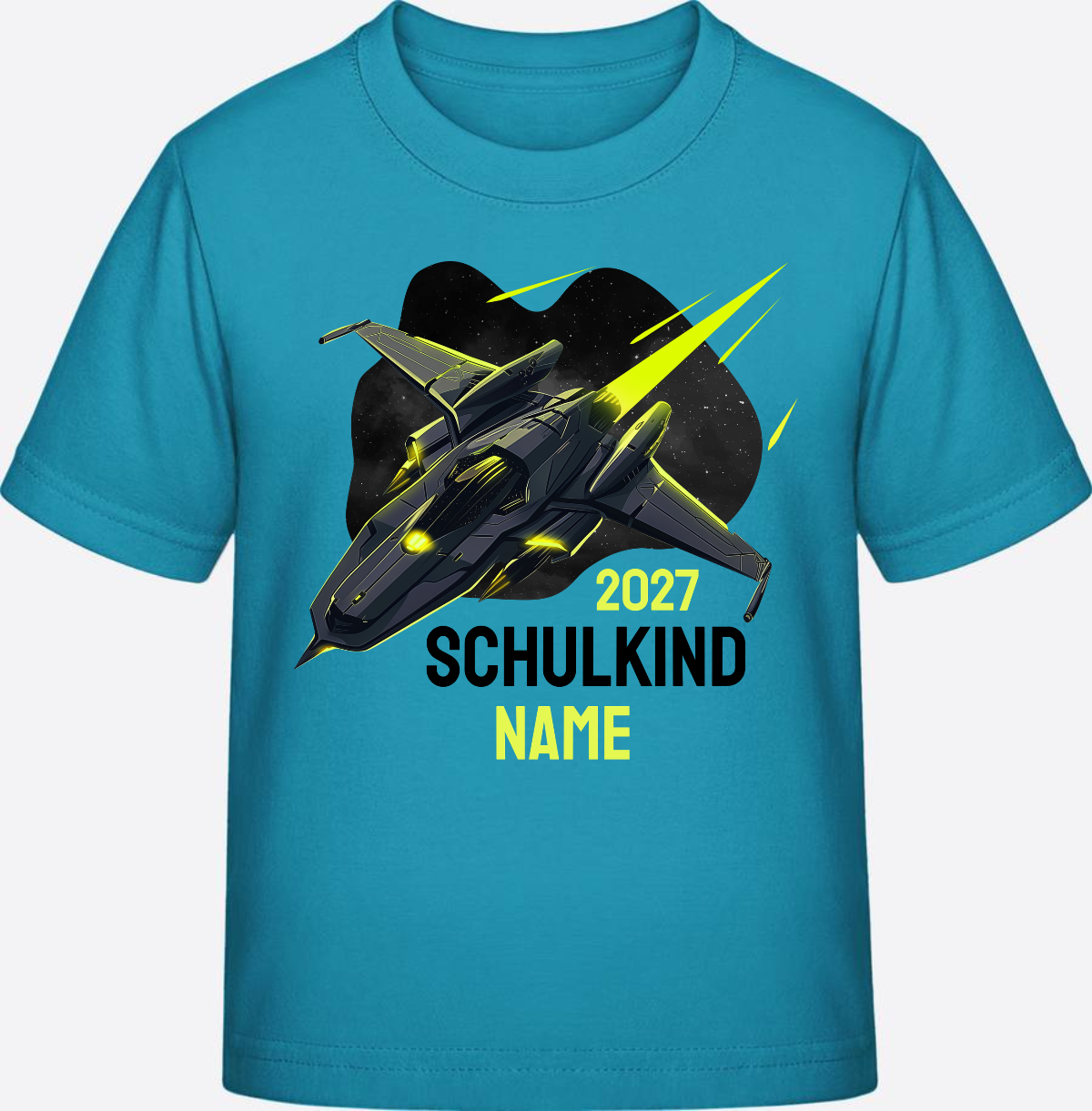 Schulkind T-Shirt Spaceshuttle – Personalisiert mit Name - Swimming Pool