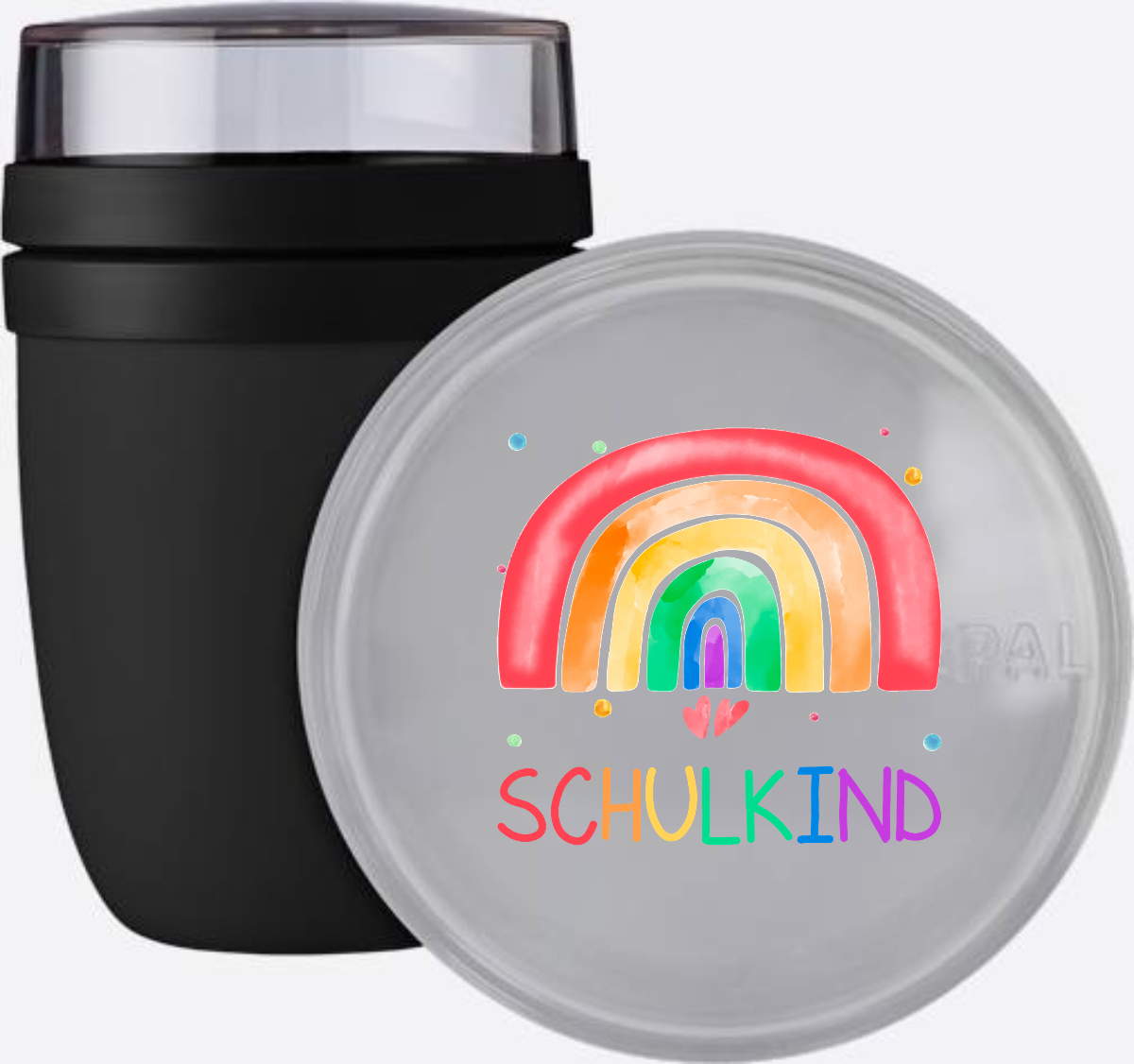 Schulkind Tasse Regenbogen mit Namen – Geschenk zur Einschulung - Nordic Black