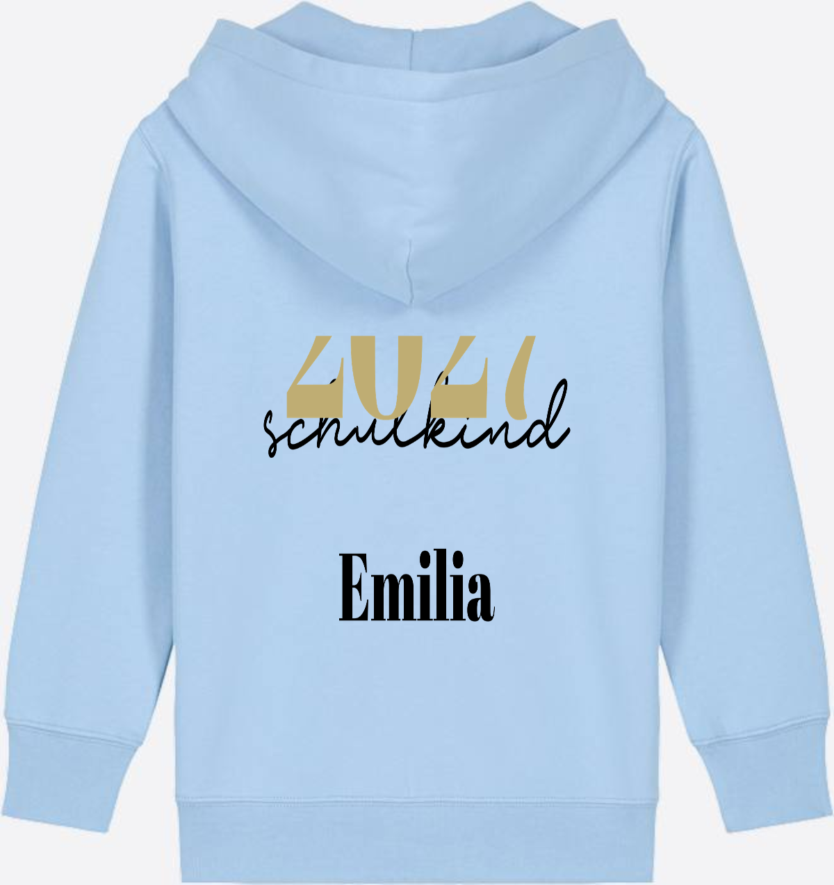 Schulkind Zip-Hoodie Schreibschrift mit Name personalisiert - Blue Soul