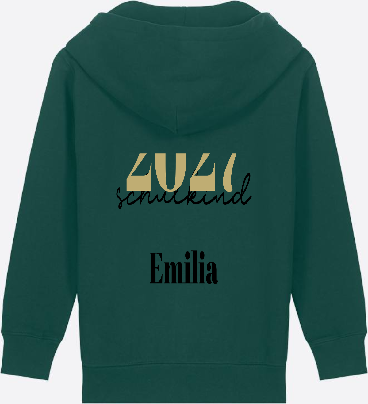 Schulkind Zip-Hoodie Schreibschrift mit Name personalisiert - Glazed Green