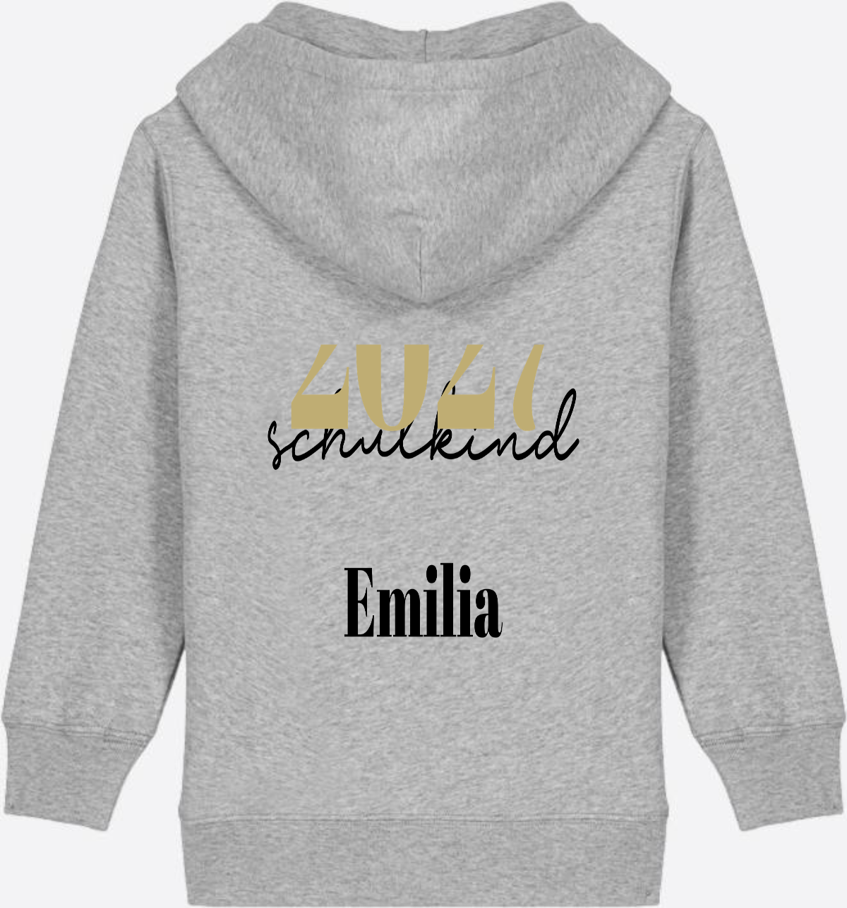 Schulkind Zip-Hoodie Schreibschrift mit Name personalisiert - Heather Grey