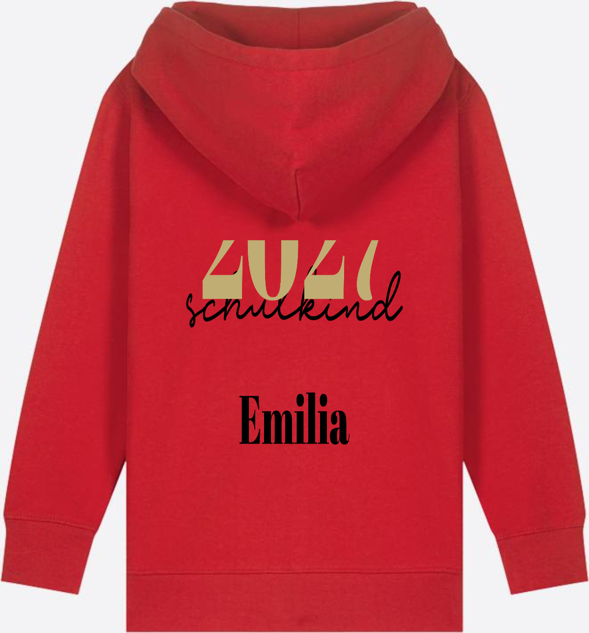 Schulkind Zip-Hoodie Schreibschrift mit Name personalisiert - Red
