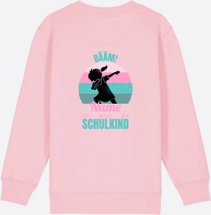 Sweatshirt BÄÄM Schulkind – Personalisiert mit Name für Mädchen - Cotton Pink