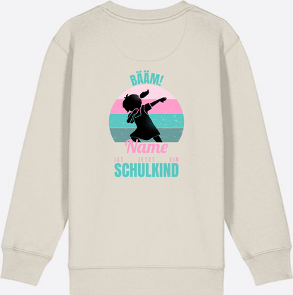 Sweatshirt BÄÄM Schulkind – Personalisiert mit Name für Mädchen - Eco Heather