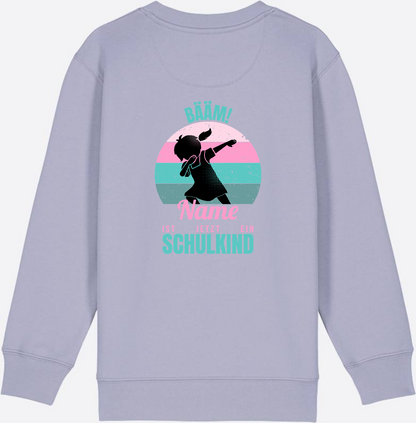 Sweatshirt BÄÄM Schulkind – Personalisiert mit Name für Mädchen - Lavender