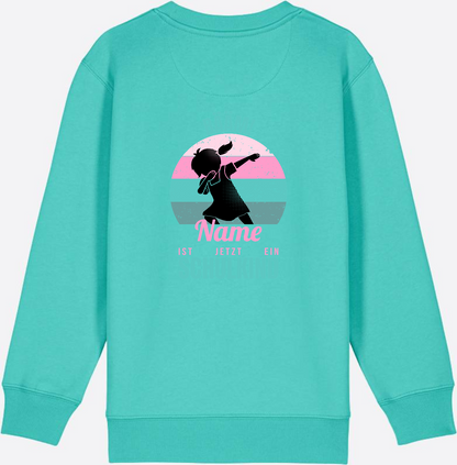 Sweatshirt BÄÄM Schulkind – Personalisiert mit Name für Mädchen - Pool Blue