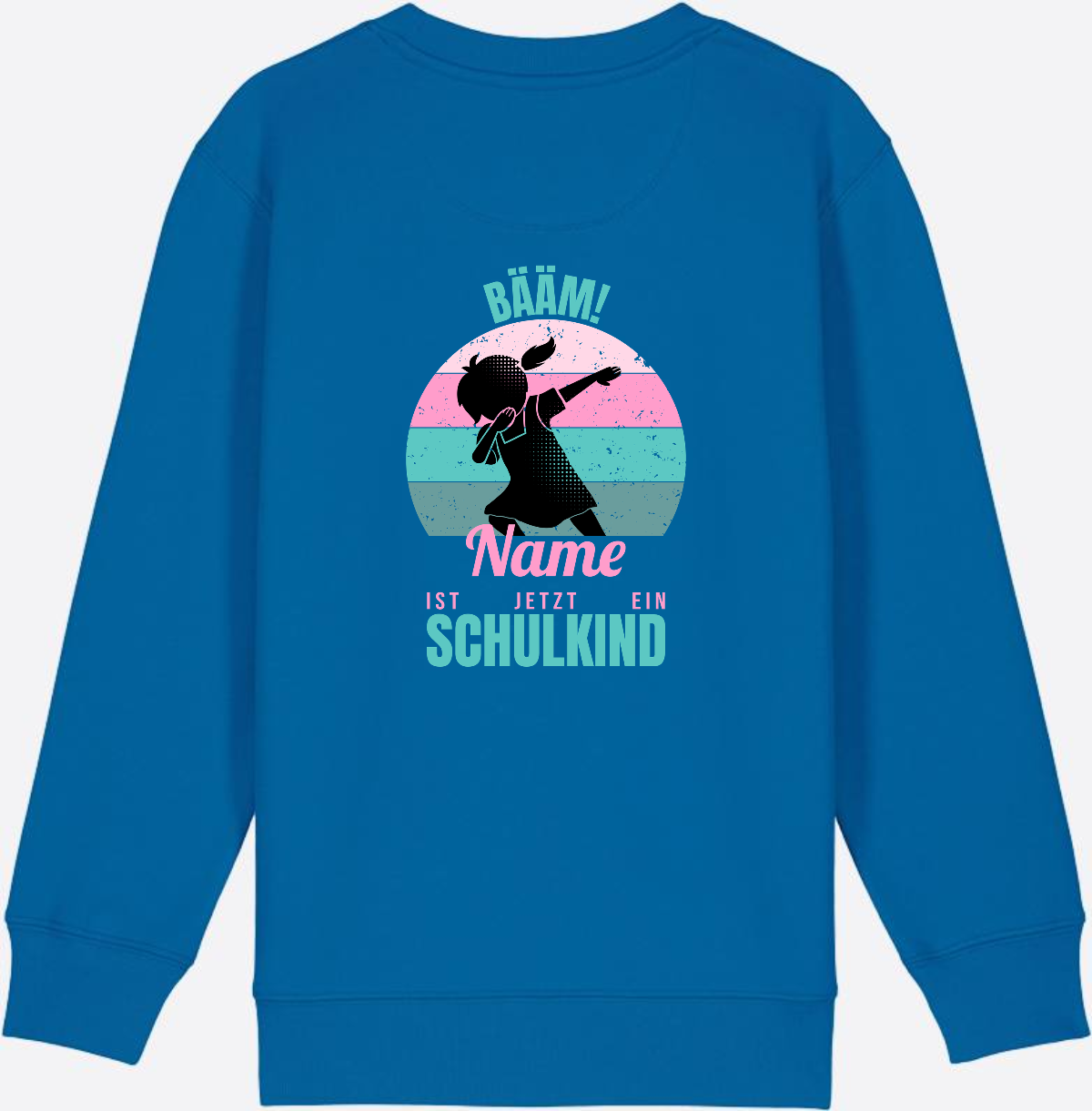 Sweatshirt BÄÄM Schulkind – Personalisiert mit Name für Mädchen - Royal Blue