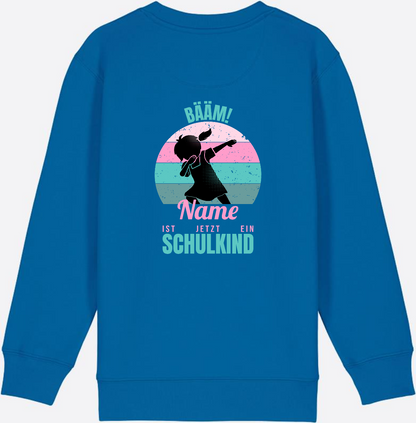 Sweatshirt BÄÄM Schulkind – Personalisiert mit Name für Mädchen - Royal Blue