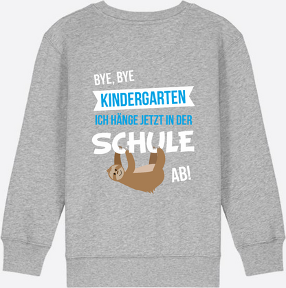 Sweatshirt "Bye Bye Kindergarten" – Personalisiert zur Einschulung - Heather Grey
