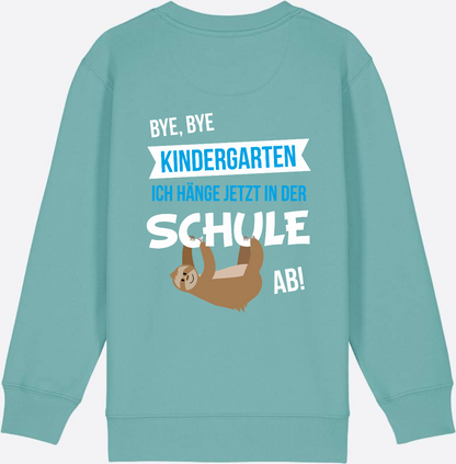 Sweatshirt "Bye Bye Kindergarten" – Personalisiert zur Einschulung - Teal Monstera