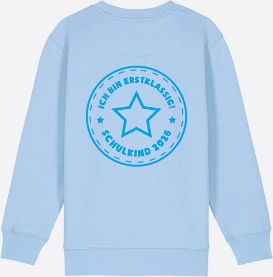Sweatshirt Einschulung 2025 – Schulkind Erstklassig Stern - Blue Soul