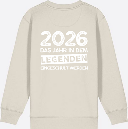 Sweatshirt Einschulung 2026 Legenden – Mit Name personalisiert - Eco Heather