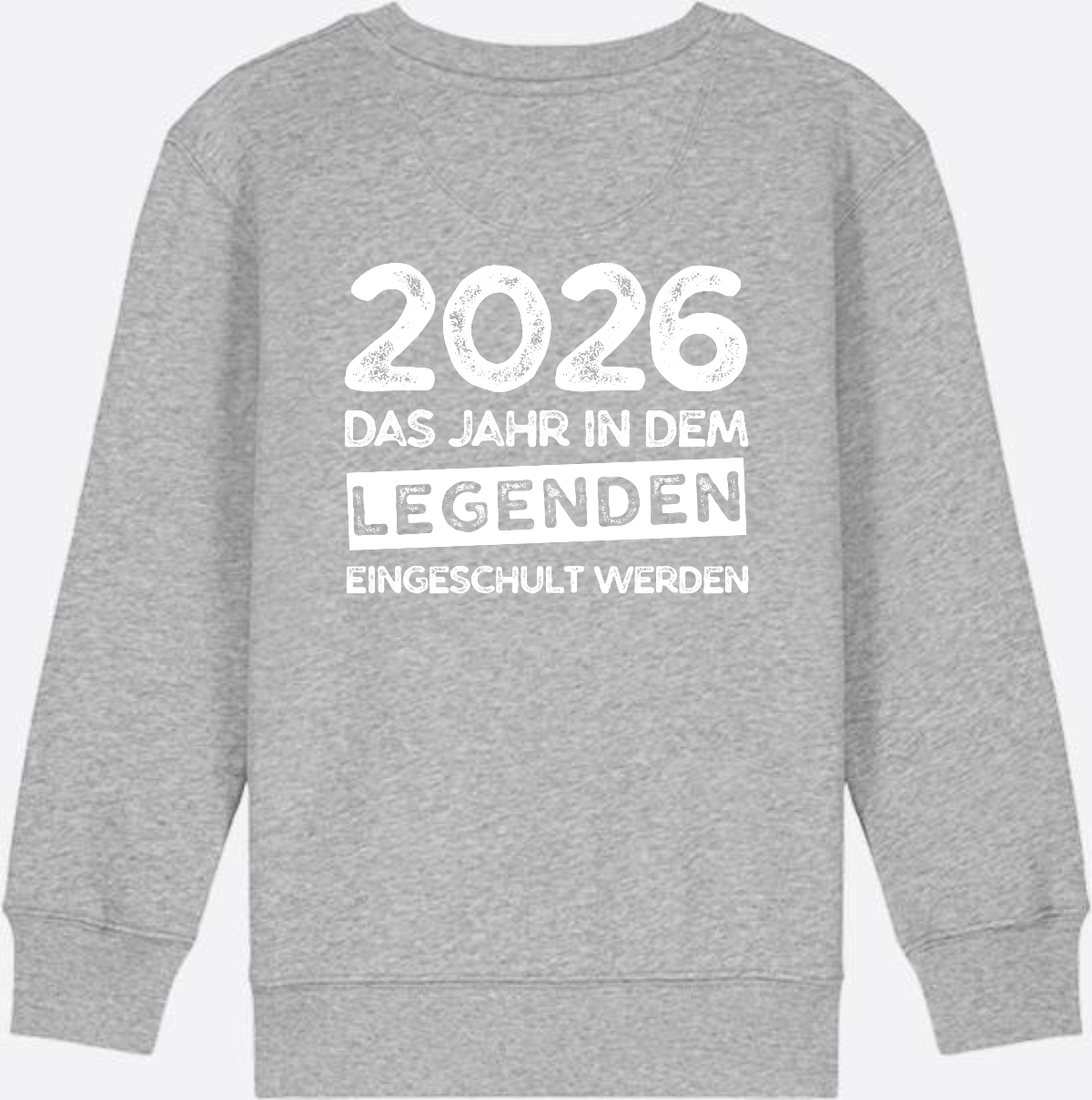 Sweatshirt Einschulung 2026 Legenden – Mit Name personalisiert - Heather Grey