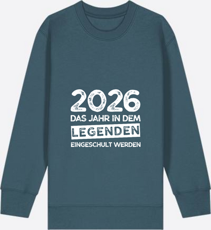 Sweatshirt Einschulung 2026 Legenden – Mit Name personalisiert - Stargazer Herzseite