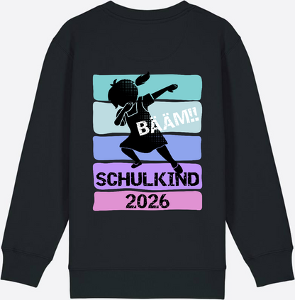 Sweatshirt Einschulung 2026 Mädchen: Bääm!! Schulkind - Black