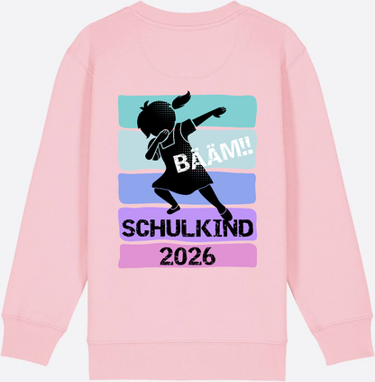Sweatshirt Einschulung 2026 Mädchen: Bääm!! Schulkind - Cotton Pink