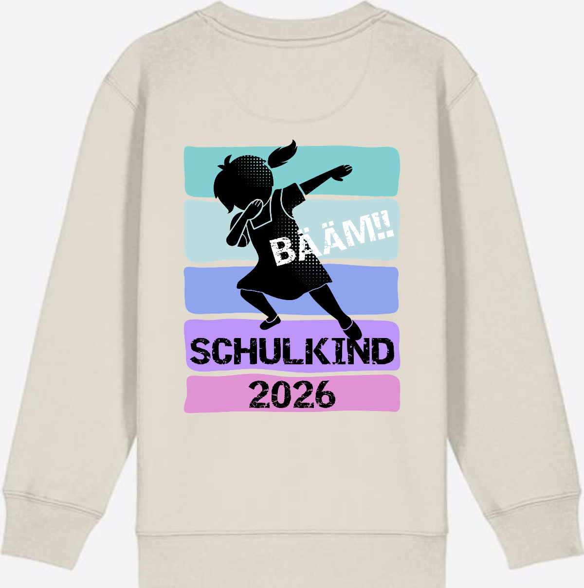 Sweatshirt Einschulung 2026 Mädchen: Bääm!! Schulkind - Eco Heather