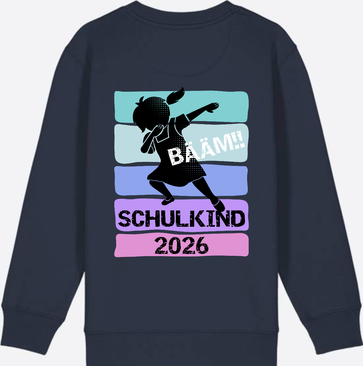 Sweatshirt Einschulung 2026 Mädchen: Bääm!! Schulkind - French Navy