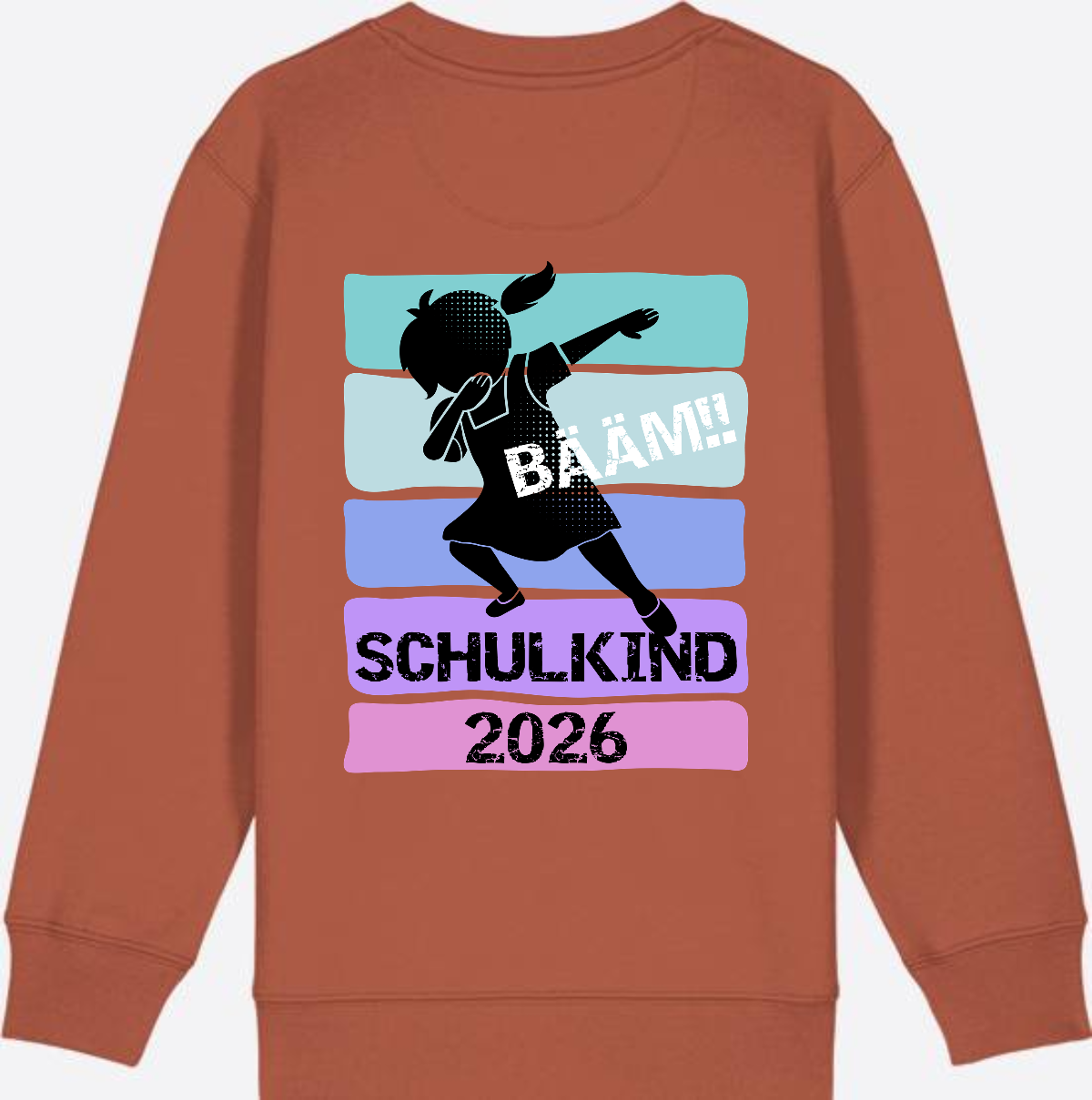 Sweatshirt Einschulung 2026 Mädchen: Bääm!! Schulkind - Heritage Brown