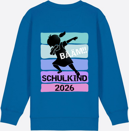 Sweatshirt Einschulung 2026 Mädchen: Bääm!! Schulkind - Royal Blue